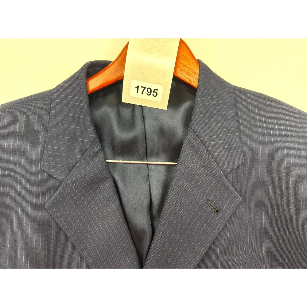 Joseph Abboud Mens 44R Navy Pinstripe Sports Coat Vintage Wool Jacket #1795